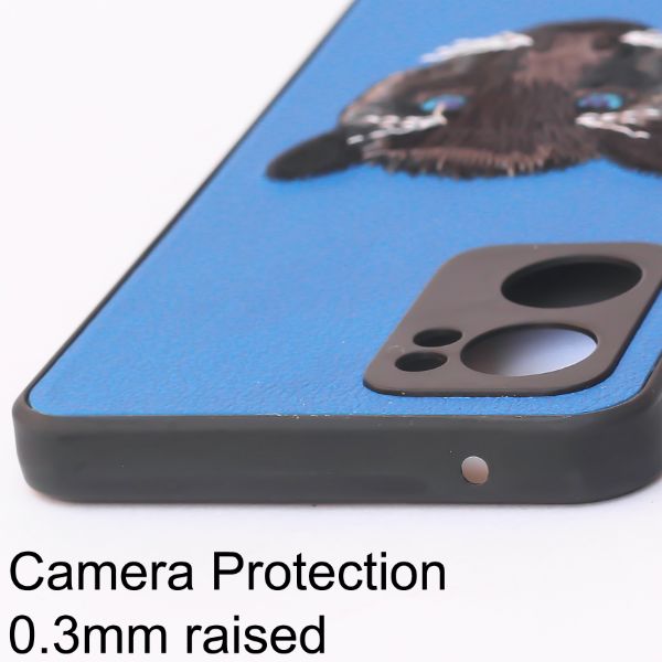 Sky Blue Leather Black Panther Ornamented for Oneplus Nord CE 2