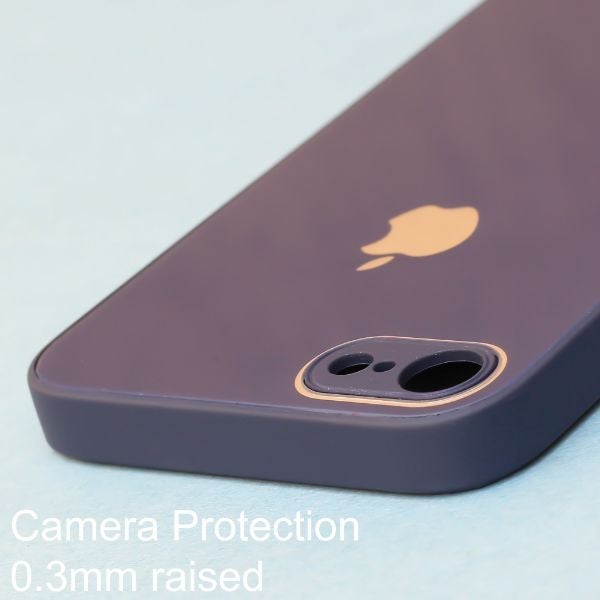 Dark Blue camera Safe mirror case for Apple Iphone SE 2