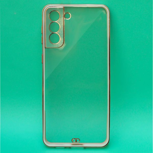 White Electroplated Transparent Case for Samsung S21