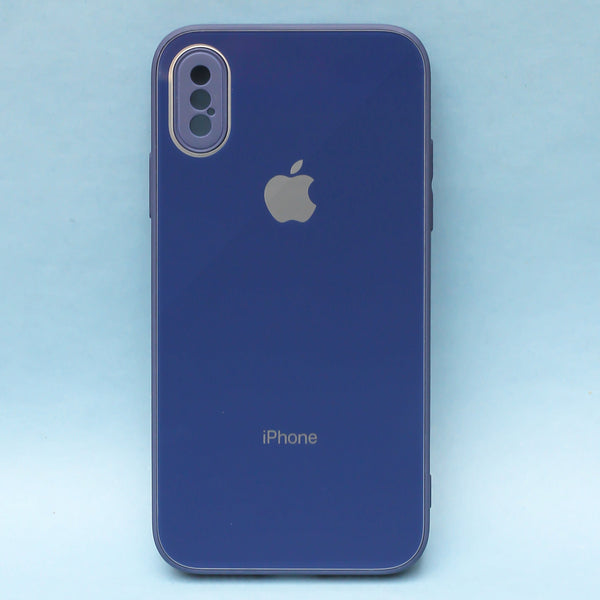 Dark Blue camera Safe mirror case for Apple Iphone Xs Max