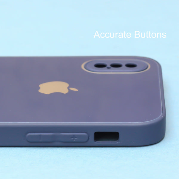 Dark Blue camera Safe mirror case for Apple Iphone X/Xs