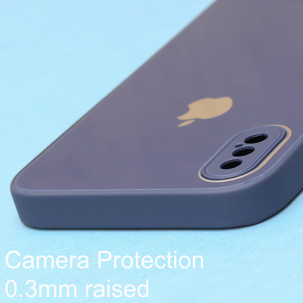 Dark Blue camera Safe mirror case for Apple Iphone X/Xs