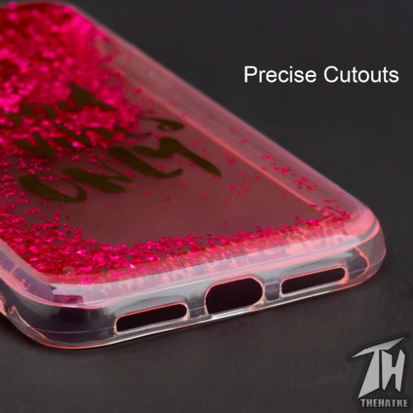 Dark Pink Good Vibes Glitter Case For Apple Iphone 11 pro max