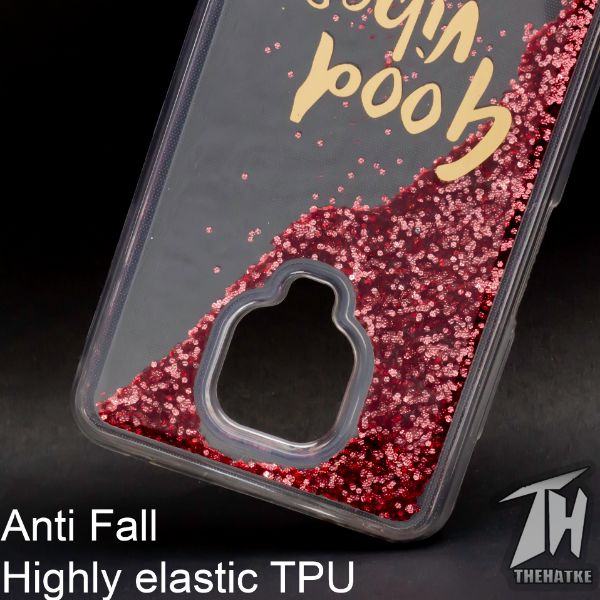 Pink Good Vibes Glitter Silicone Case for poco m2 pro