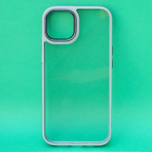 Lavender Blue Metal Safe Transparent Case for Apple iphone 14 Pro