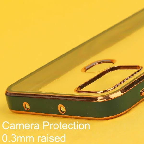 Dark Green Electroplated Transparent Case for Samsung F41