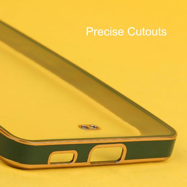 Dark Green Electroplated Transparent Case for Samsung S21 Ultra