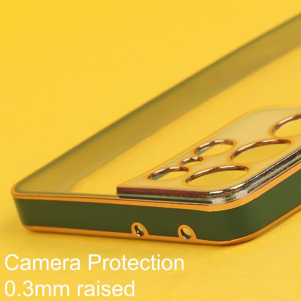 Dark Green Electroplated Transparent Case for Samsung S21 Ultra