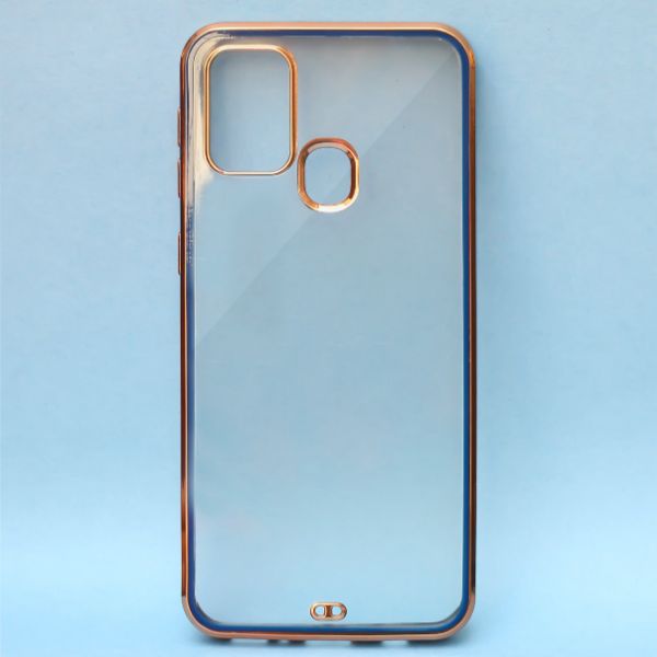 Blue Electroplated Transparent Case for Samsung M30S