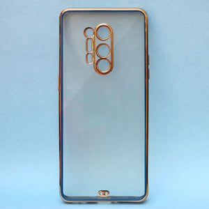 Blue Electroplated Transparent Case for Oneplus 8 Pro