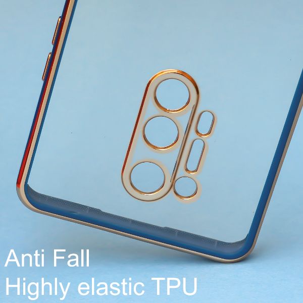 Blue Electroplated Transparent Case for Oneplus 8 Pro