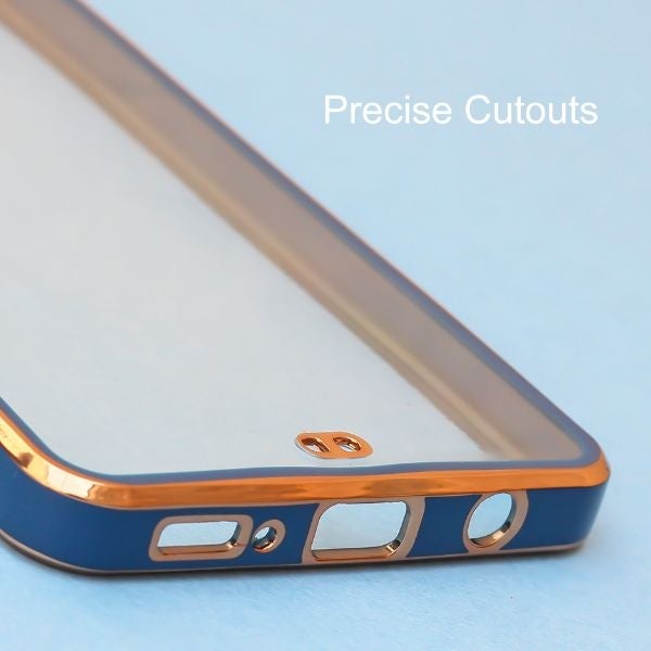 Blue Electroplated Transparent Case for Samsung A51