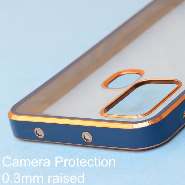 Blue Electroplated Transparent Case for Samsung M31