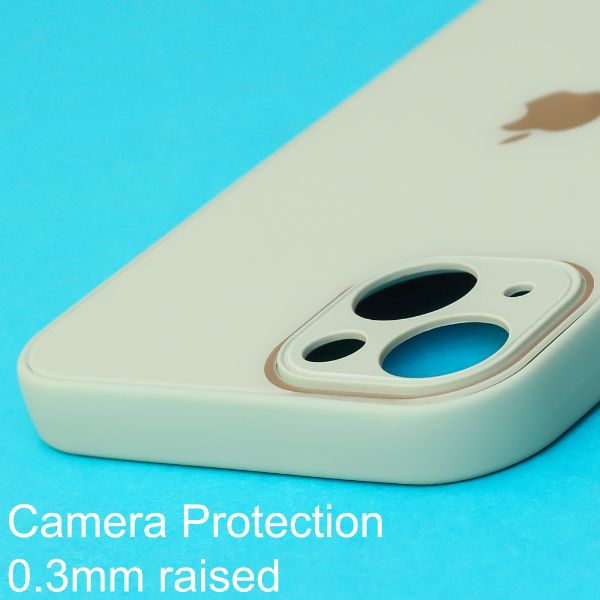 Sea Green camera Safe mirror case for Apple Iphone 14