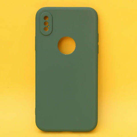 Dark Green Candy Logo Cut Silicone Case for Apple Iphone X/xs