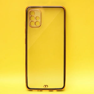 Black Electroplated Transparent Case for Samsung A71