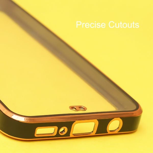 Black Electroplated Transparent Case for Samsung F41