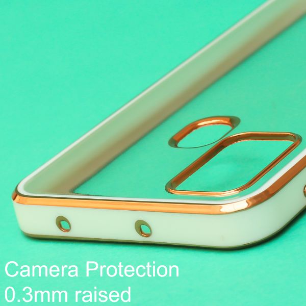 White Electroplated Transparent Case for Samsung F41