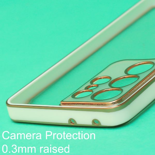 White Electroplated Transparent Case for Samsung S21 Ultra