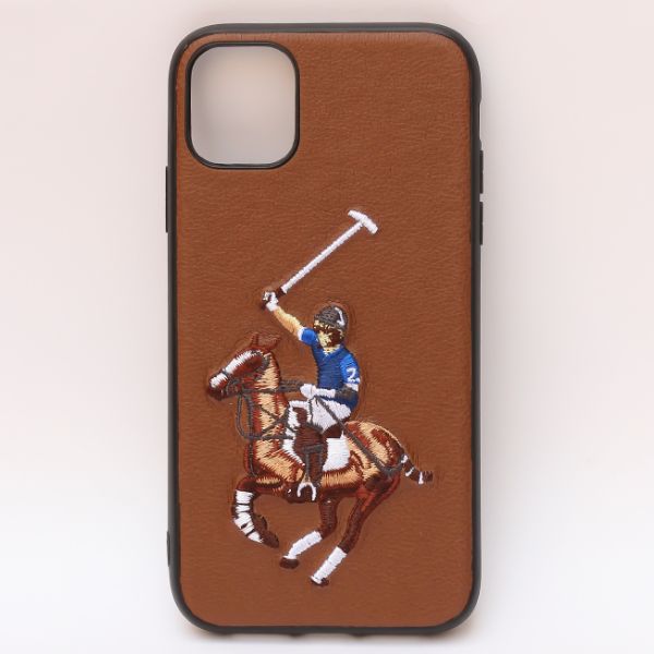 Brown Leather Horse rider Ornamented for Apple iphone 11 pro max