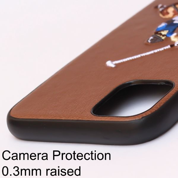 Brown Leather Horse rider Ornamented for Apple iphone 11 pro max