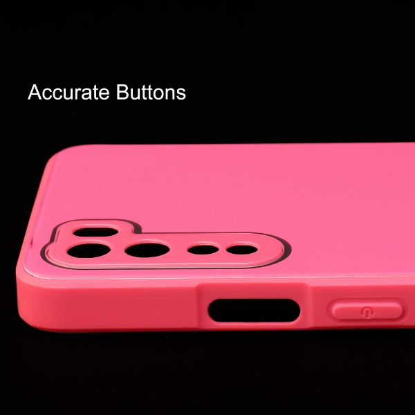 Dark Pink camera protection mirror case for Oneplus Nord
