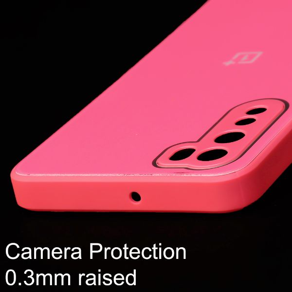 Dark Pink camera protection mirror case for Oneplus Nord