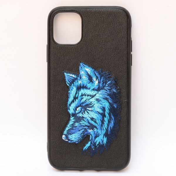 Black Leather SnowFox Ornamented for Apple iPhone 11