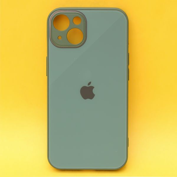 Dark green camera protection mirror case for Apple Iphone 13