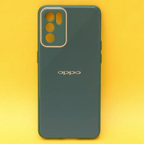 Dark green camera protection mirror case for Oppo Reno 6 5G