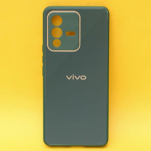 Dark green camera protection mirror case for Vivo V23 Pro