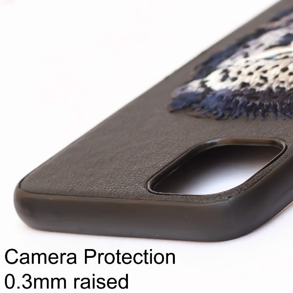Black Leather Blue Lion Ornamented for Apple iPhone 13