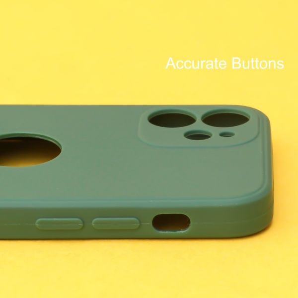 Dark Green Candy Logo Cut Silicone Case for Apple Iphone 12 Mini