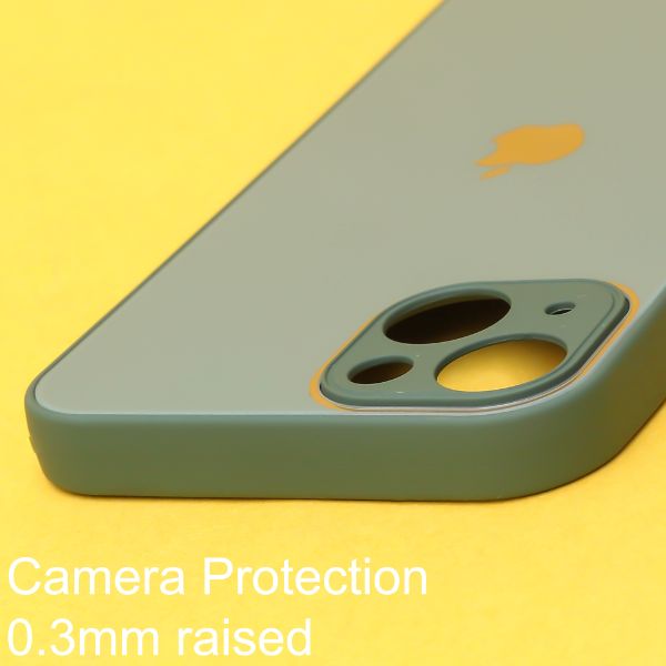 Dark green camera protection mirror case for Apple Iphone 13