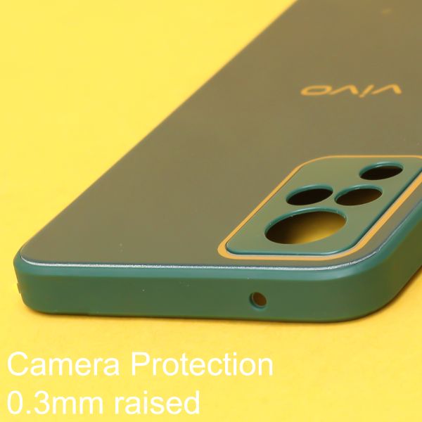 Dark green camera protection mirror case for Vivo V21