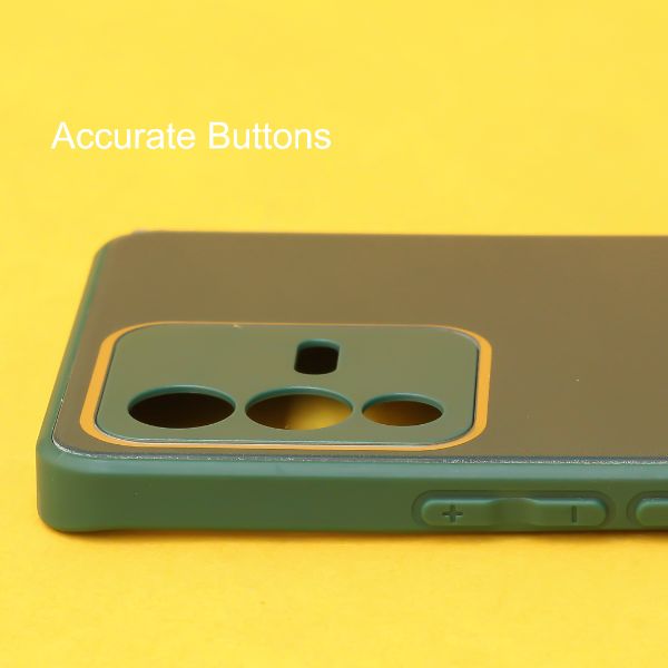 Dark green camera protection mirror case for Vivo V23 Pro