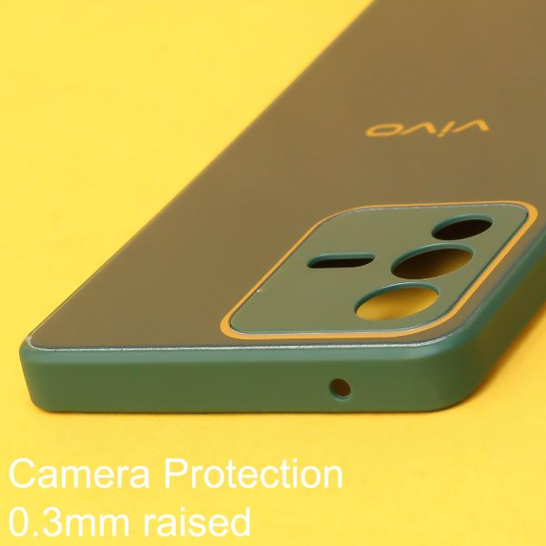 Dark green camera protection mirror case for Vivo V23 Pro