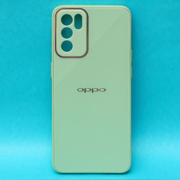 Light Green camera protection mirror case for Oppo Reno 6 5g