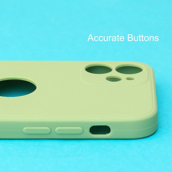 Light Green Candy Logo cut Silicone Case for Apple Iphone 12 mini