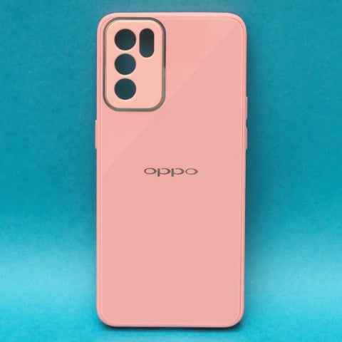 Pink camera protection mirror case for Oppo Reno 6 5G