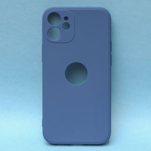 Blue Candy Logo Cut Silicone Case for Apple Iphone 12 Mini