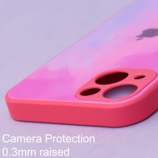 Magenta oil paint mirror case for Apple iphone 13 Mini
