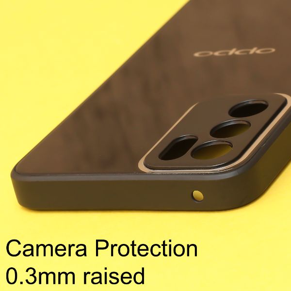 Black camera protection mirror case for Oppo Reno 6 5g