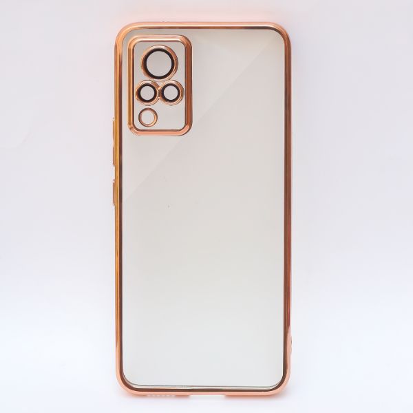 Golden Chrome Transparent Case for Vivo V21