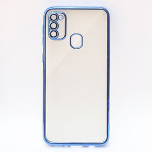 Blue Chrome Transparent Case for Samsung F41