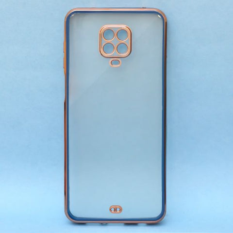 Blue Electroplated Transparent Case for Redmi Note 9 Pro