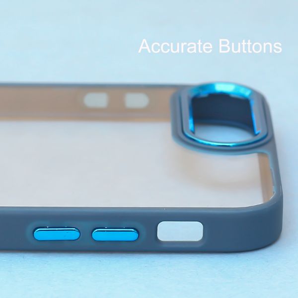 Dark Blue Metal Safe Transparent Case for Apple iphone 8 Plus