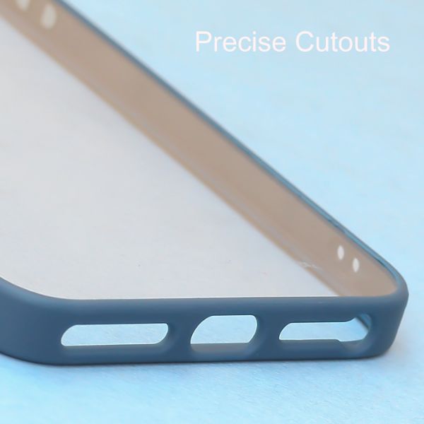 Dark Blue Metal Safe Transparent Case for Apple iphone 8 Plus
