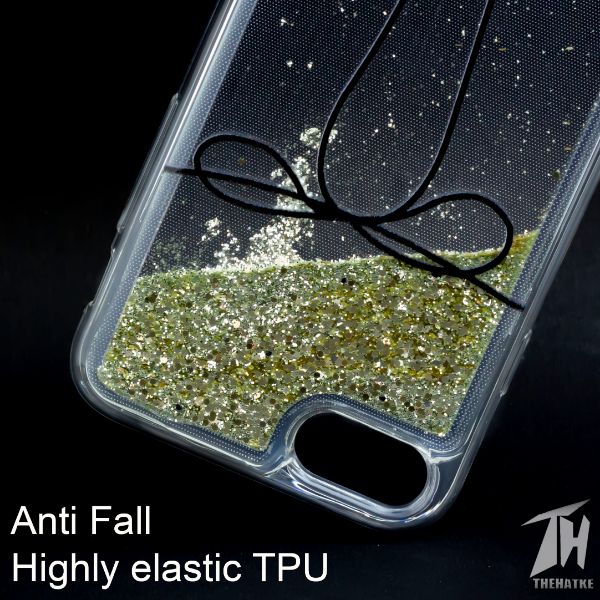 Golden Black bow glitter silicone case for Apple Iphone 7