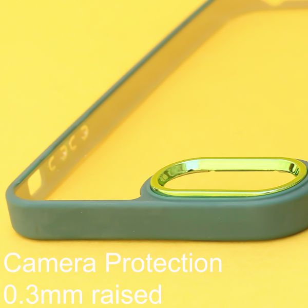 Dark Green Metal Safe Transparent Case for Apple iphone 7 Plus